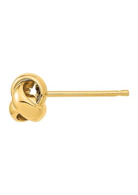 14K Yellow Gold Polished Love Knot Post Earrings