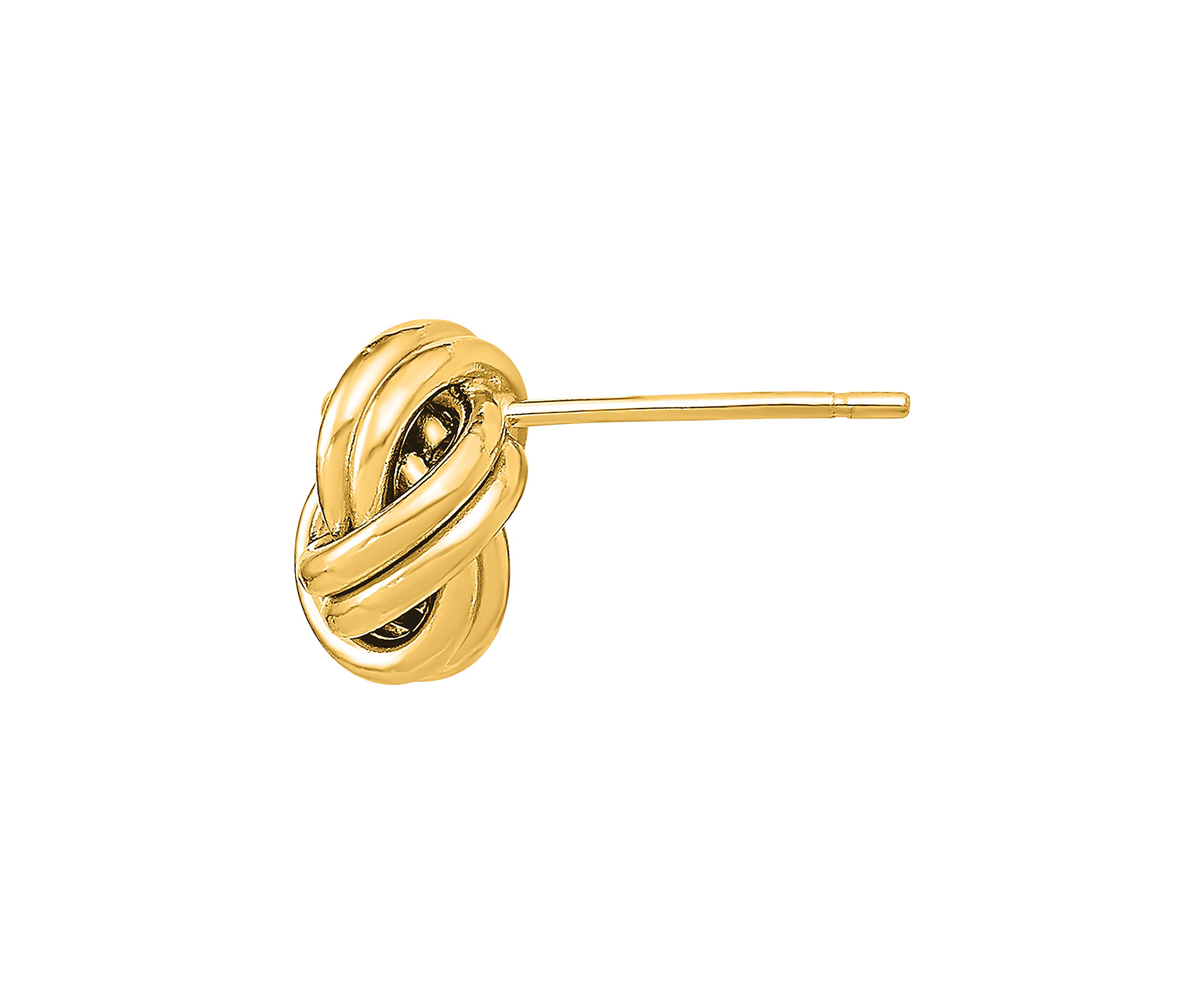 14K Yellow Gold Polished Double Love Knot Post Earrings