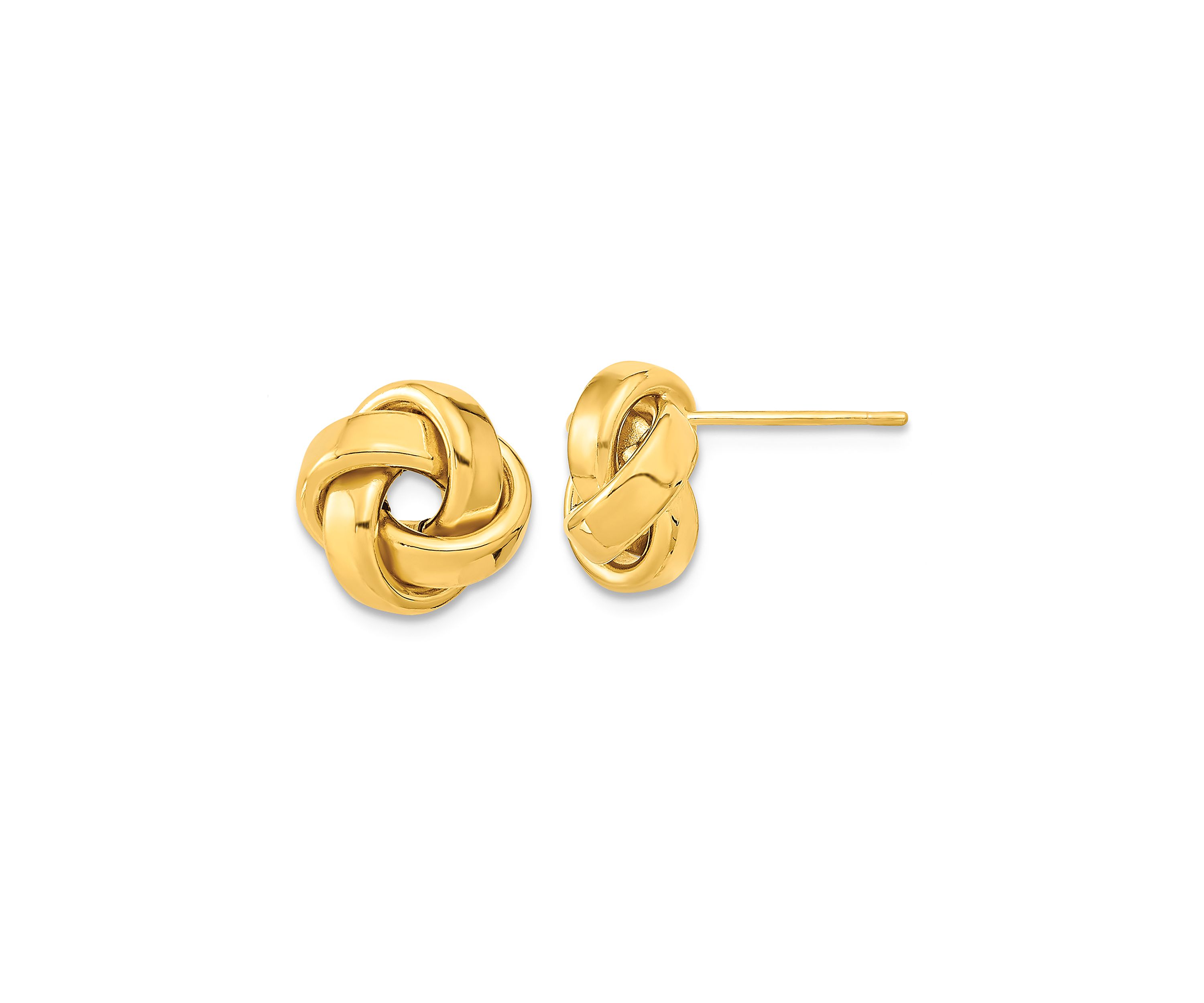 14K Yellow Gold Polished Love Knot Post Earrings