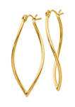 14K Yellow Gold Polished Fancy Hoop Earrings