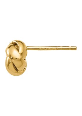 14K Yellow Gold Knot Post Earrings