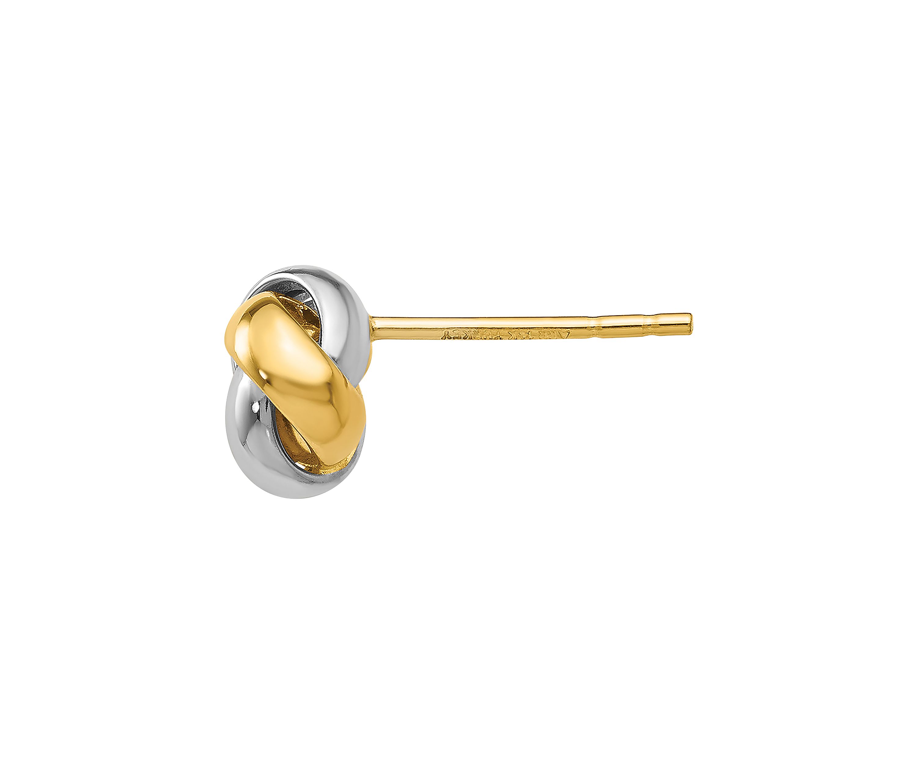 14K Yellow and White Gold Knot Post Earrings