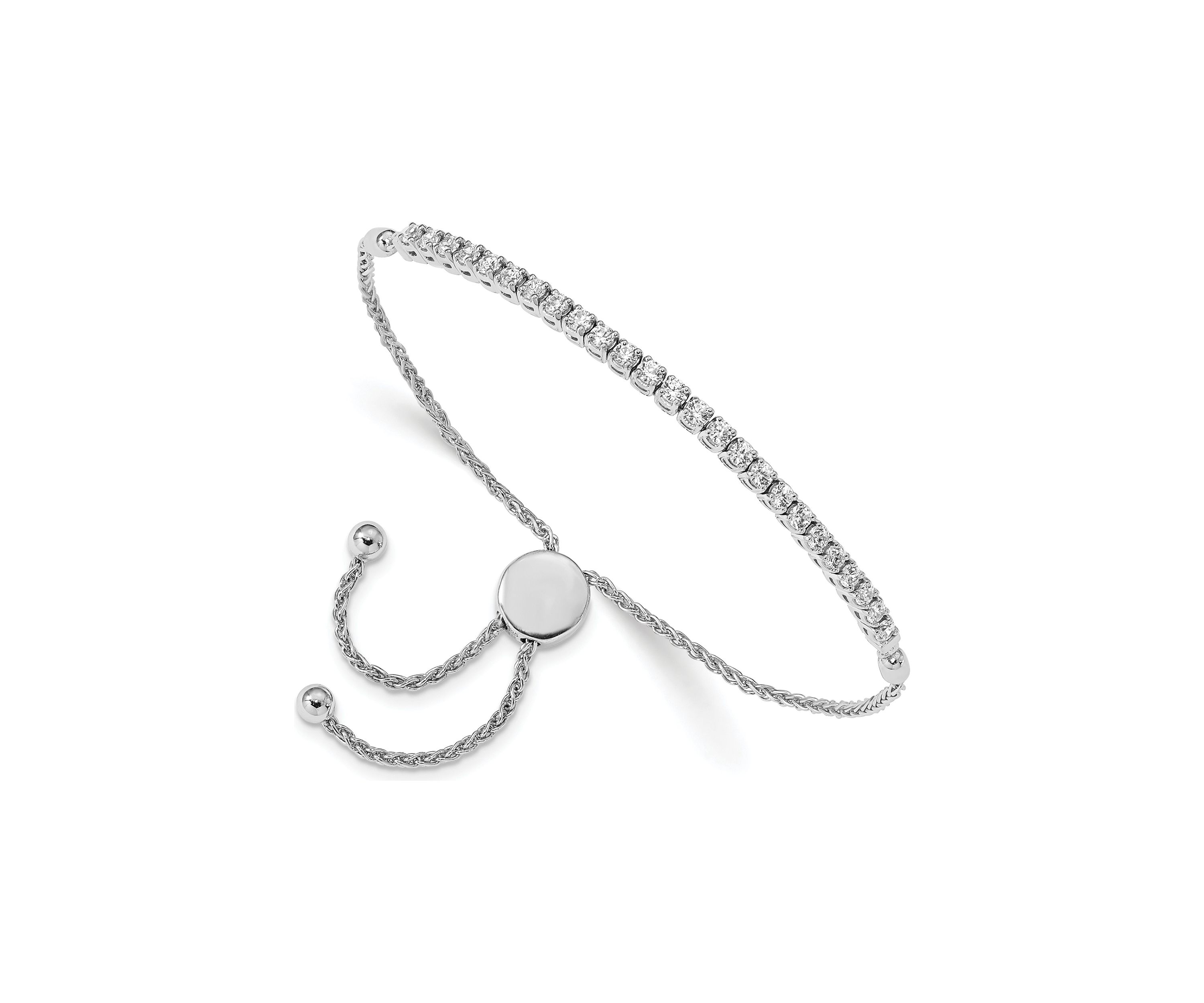1.025 ct. t.w. Round Diamond Adjustable Bracelet in 14K White Gold