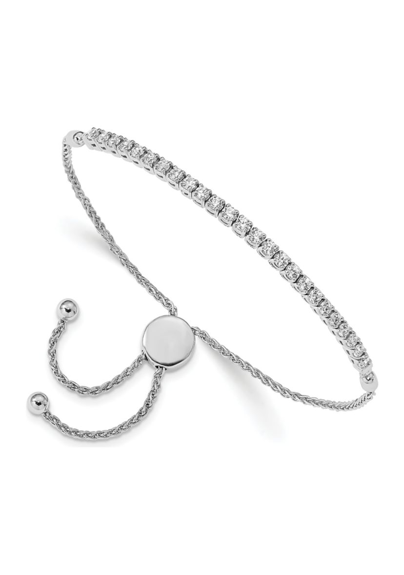 1.025 ct. t.w. Round Diamond Adjustable Bracelet in 14K White Gold
