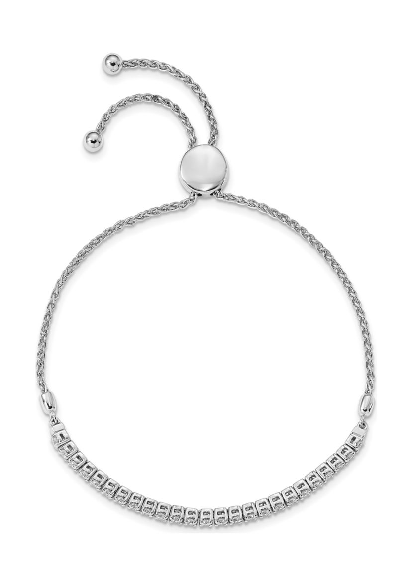 1.025 ct. t.w. Round Diamond Adjustable Bracelet in 14K White Gold