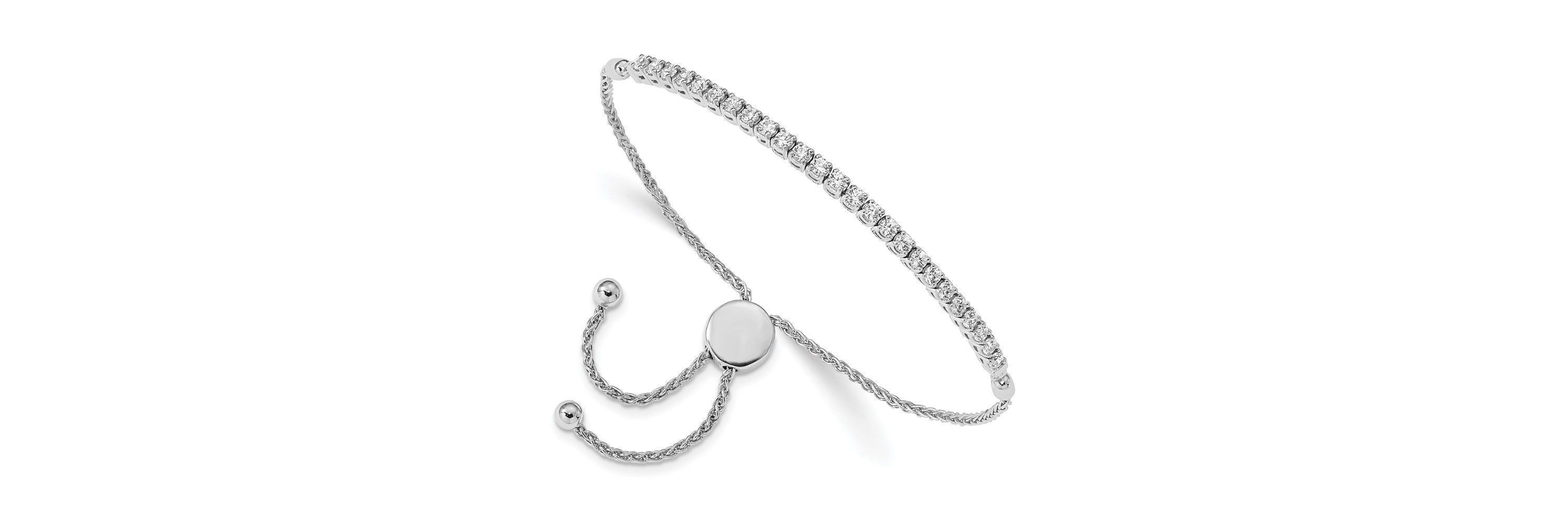 1.025 ct. t.w. Round Diamond Adjustable Bracelet in 14K White Gold