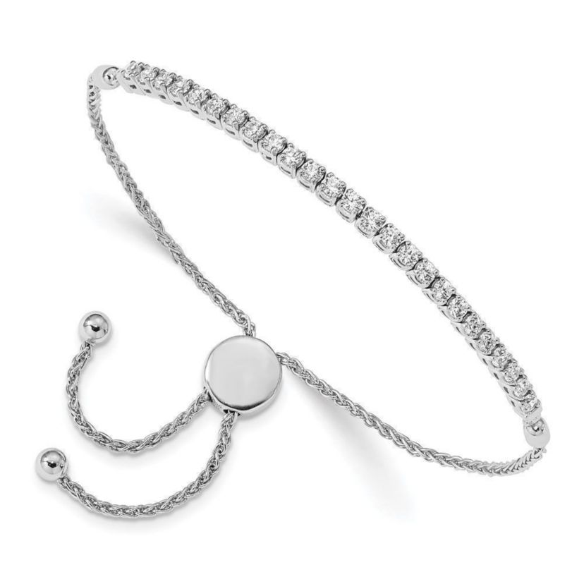 1.025 ct. t.w. Round Diamond Adjustable Bracelet in 14K White Gold