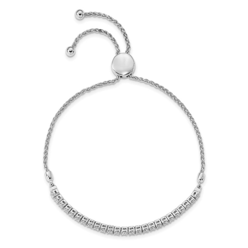 1.025 ct. t.w. Round Diamond Adjustable Bracelet in 14K White Gold