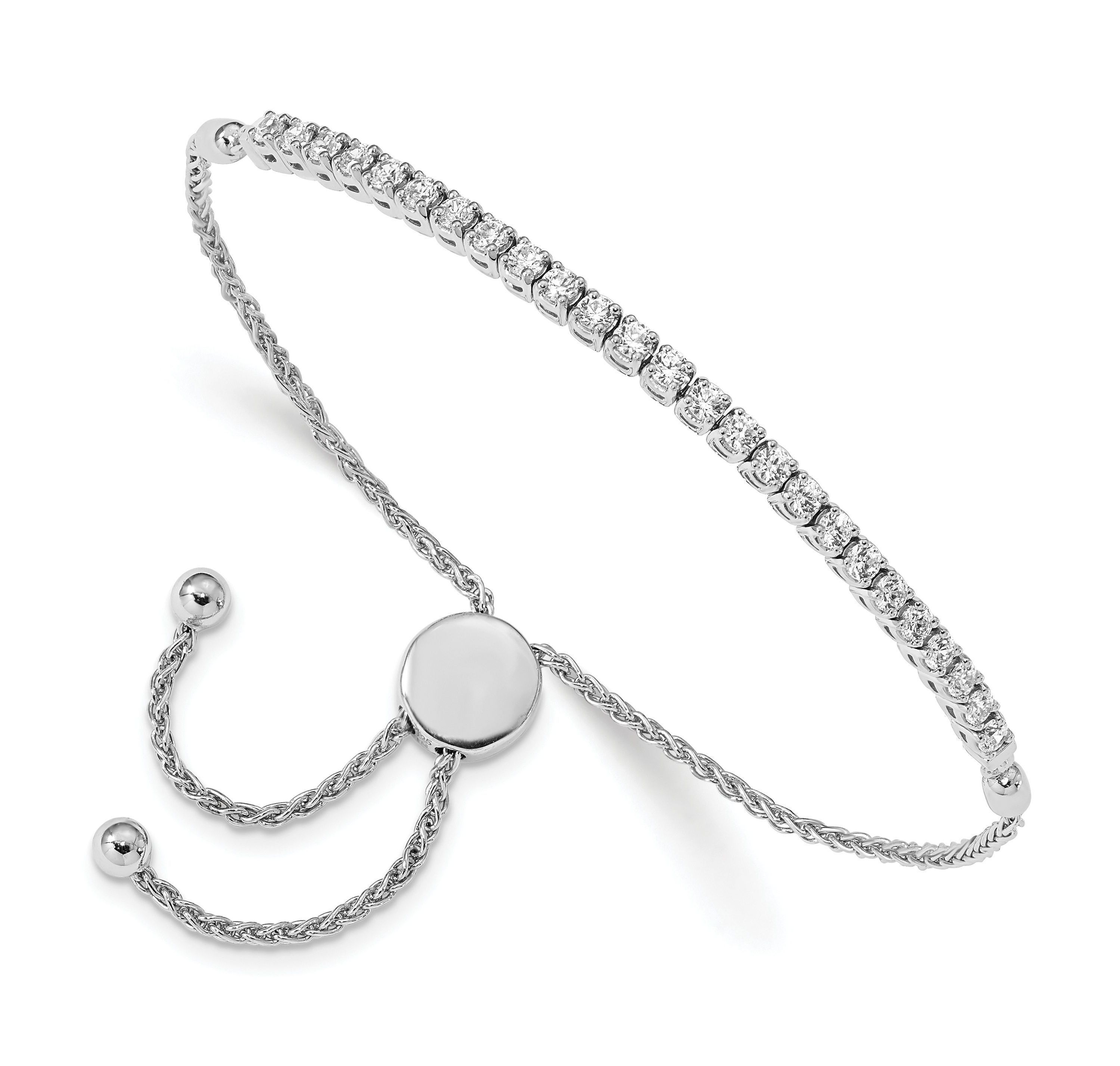 1.025 ct. t.w. Round Diamond Adjustable Bracelet in 14K White Gold