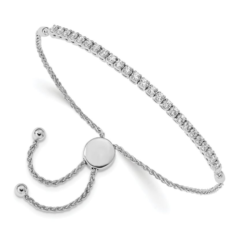 1.025 ct. t.w. Round Diamond Adjustable Bracelet in 14K White Gold