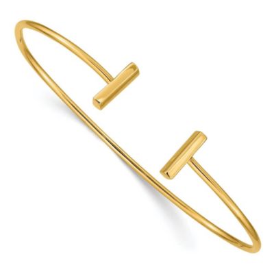 Belk & Co 14K Yellow Gold Flexible Bar Bangle