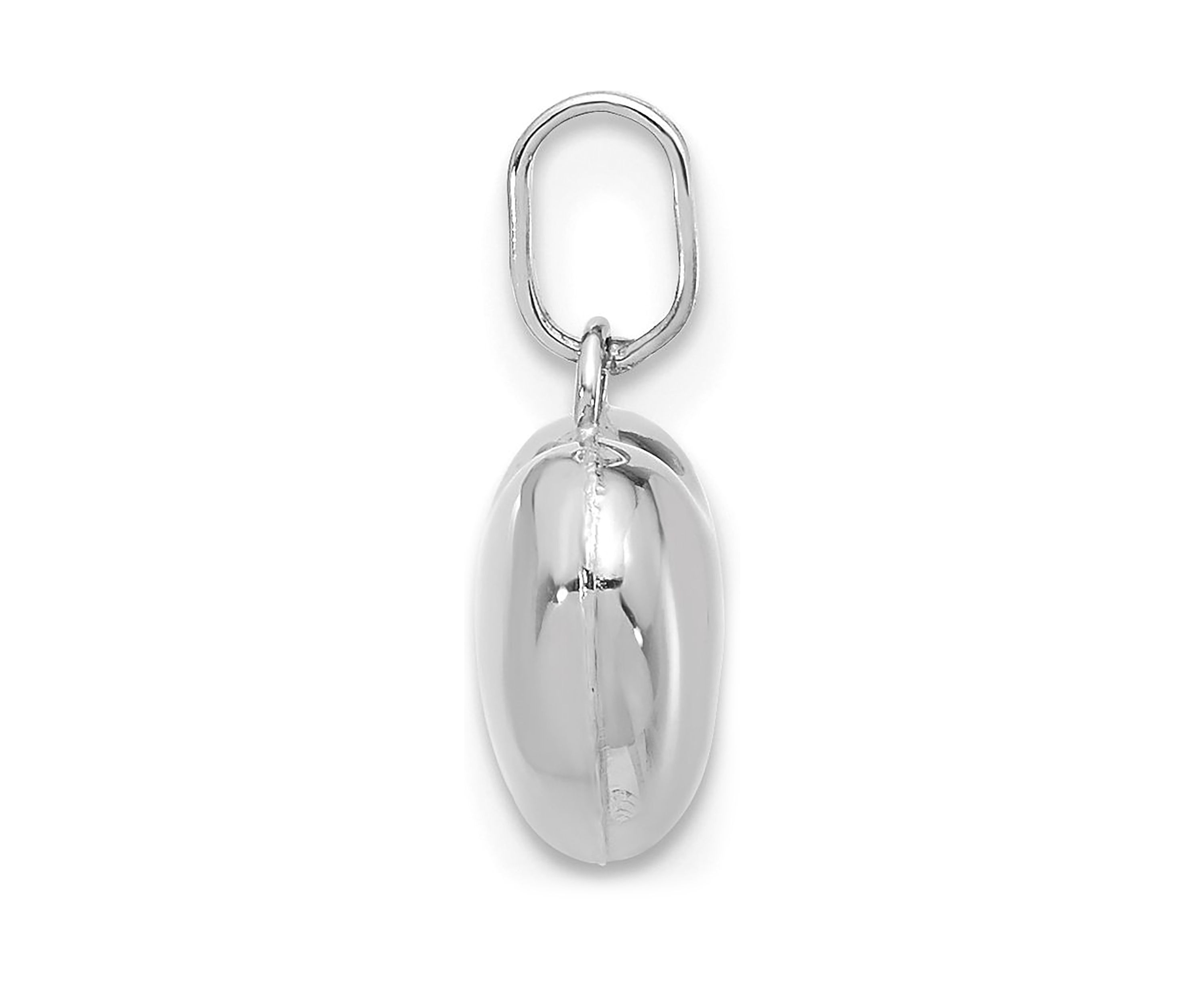 14K White Gold 3D Puffed Heart Pendant