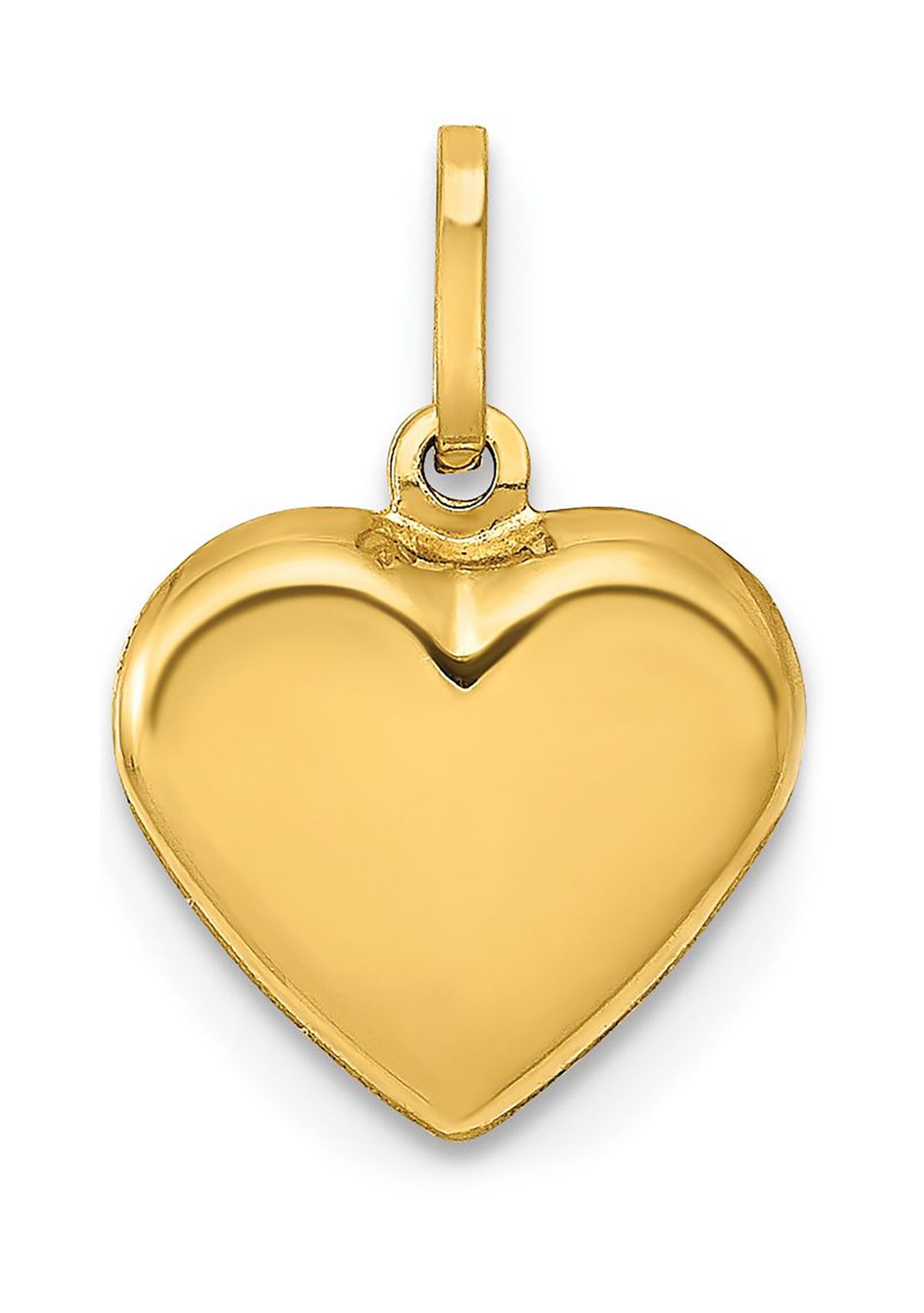14K Yellow Gold Polished 3-D Puffed Heart Pendant