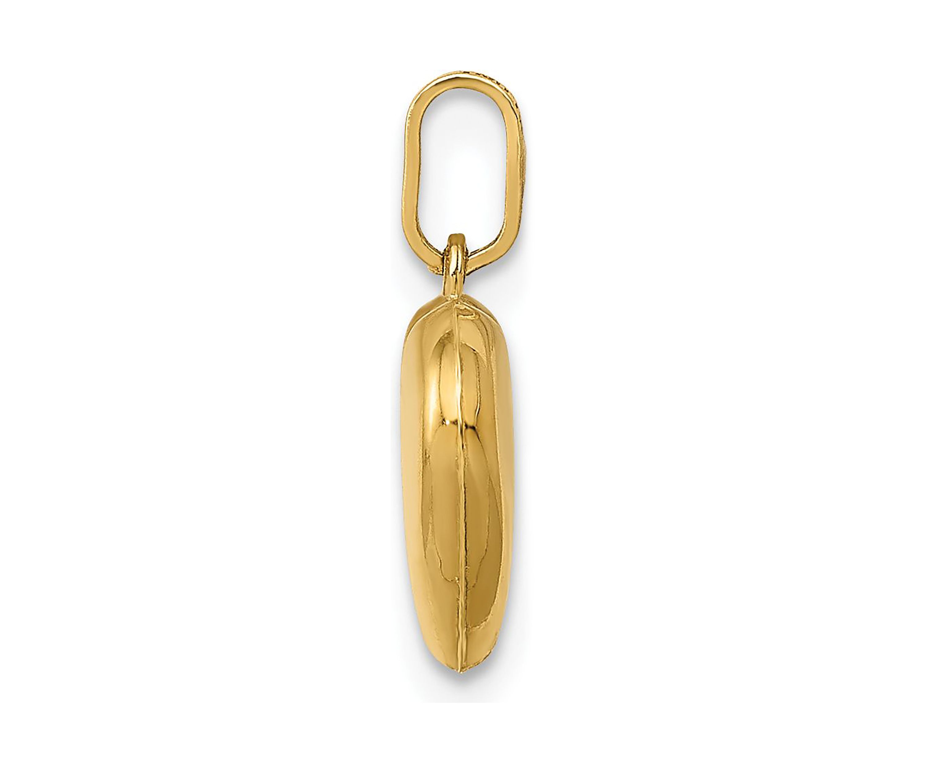 14K Yellow Gold Polished 3-D Puffed Heart Pendant