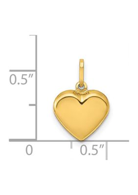 14K Yellow Gold Polished 3-D Puffed Heart Pendant
