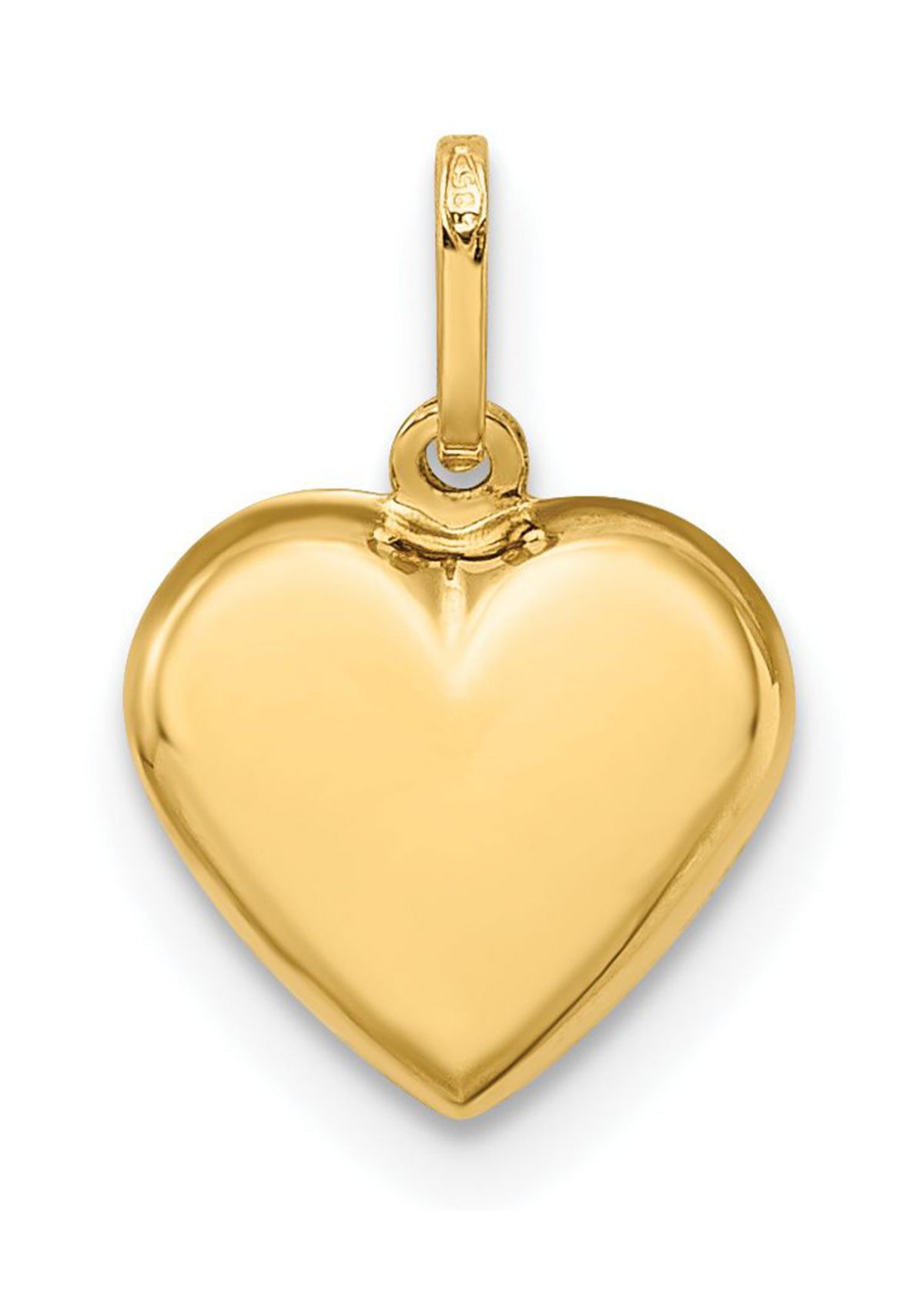 14K Yellow Gold Polished 3-D Puffed Heart Pendant