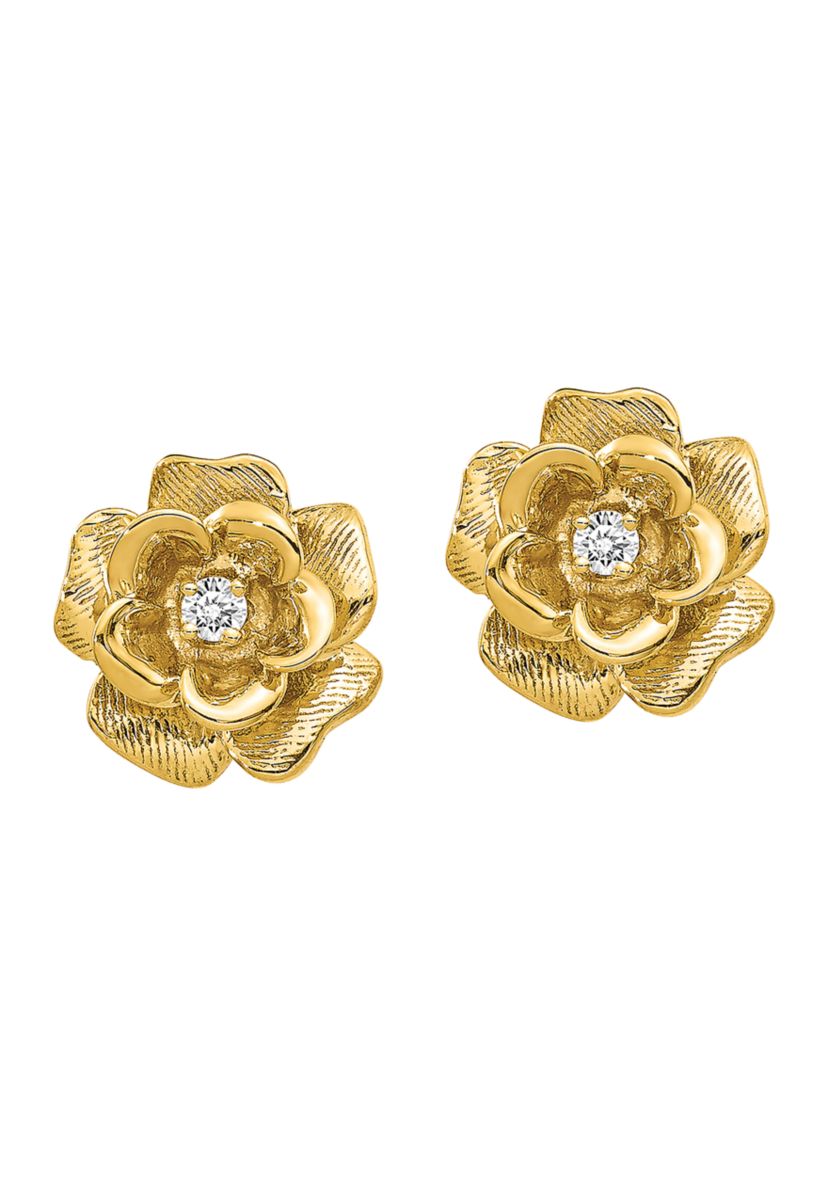 1/10 ct. t.w. Lab Grown Diamond Post Earrings in 14K Yellow Gold