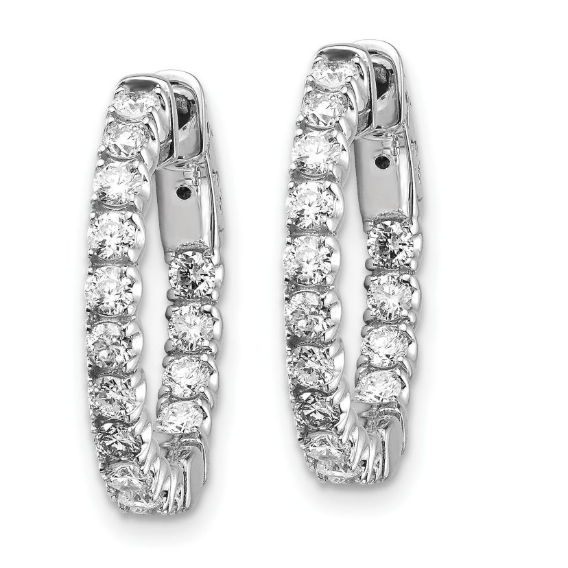 Lab Created 1.5 ct. t.w. Oro Spotlight Lab Grown Diamond Round Hoop with Safety Clasp Earrings in 14K White Gold