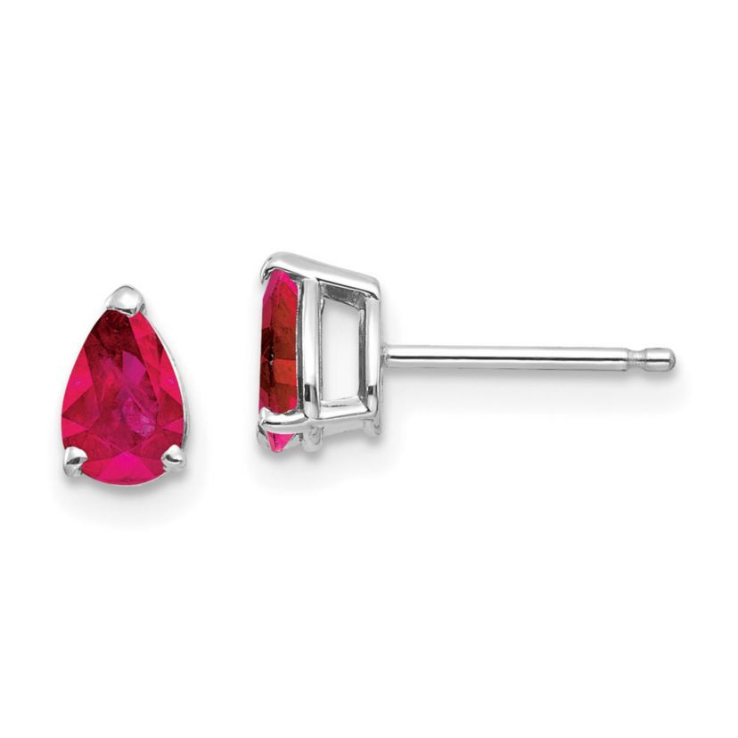 1.04 ct. t.w. Ruby Earrings in 14K White Gold