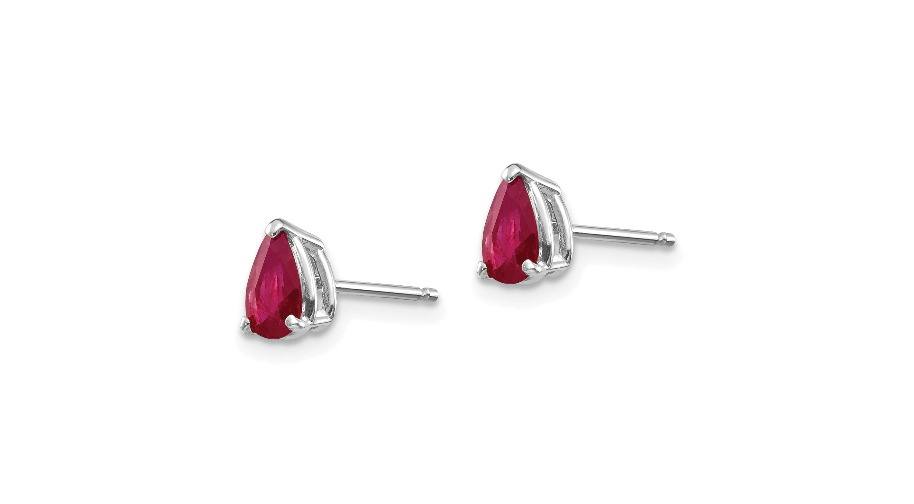 1.04 ct. t.w. Ruby Earrings in 14K White Gold