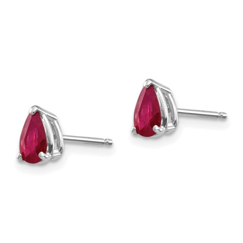 1.04 ct. t.w. Ruby Earrings in 14K White Gold