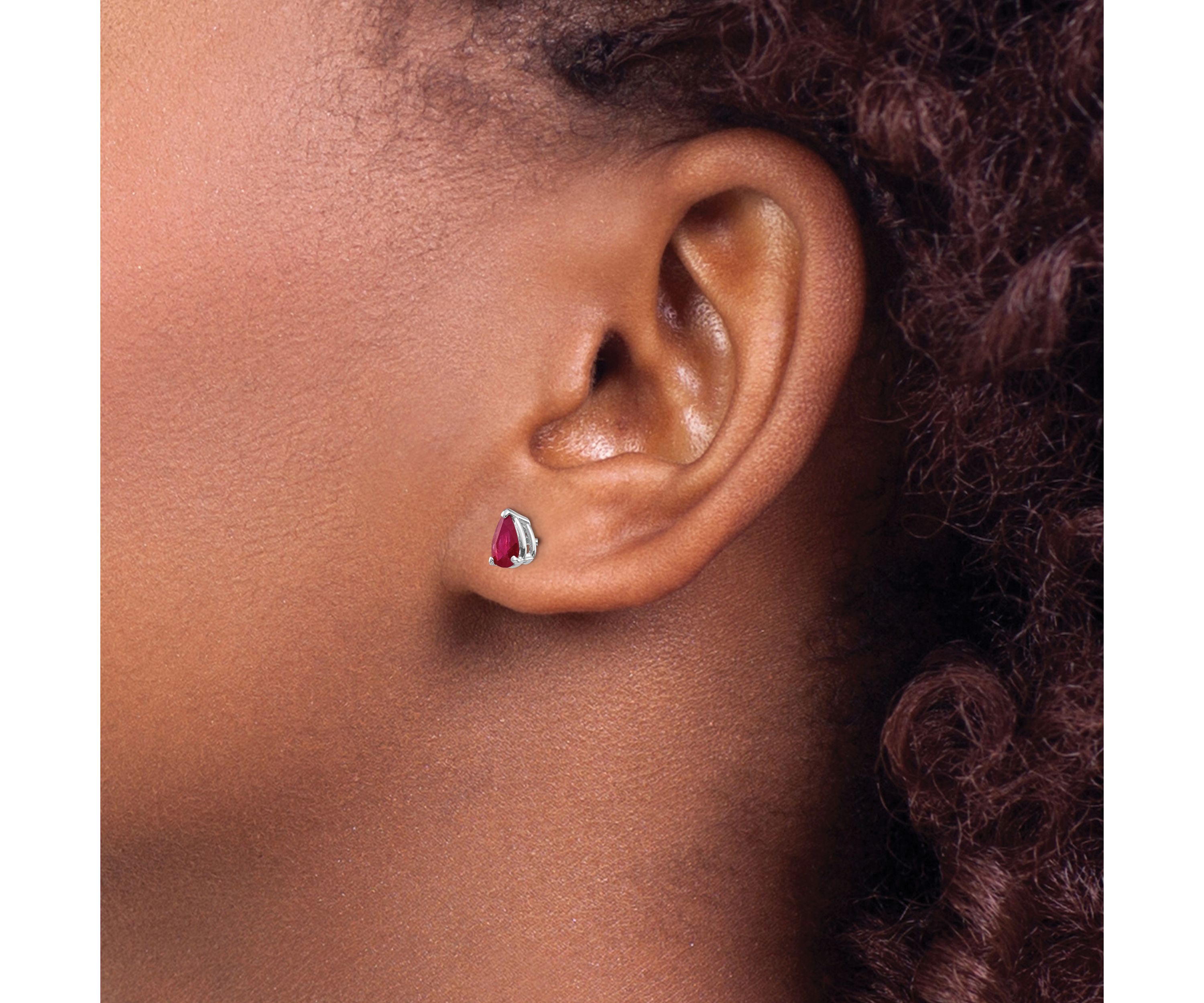1.04 ct. t.w. Ruby Earrings in 14K White Gold
