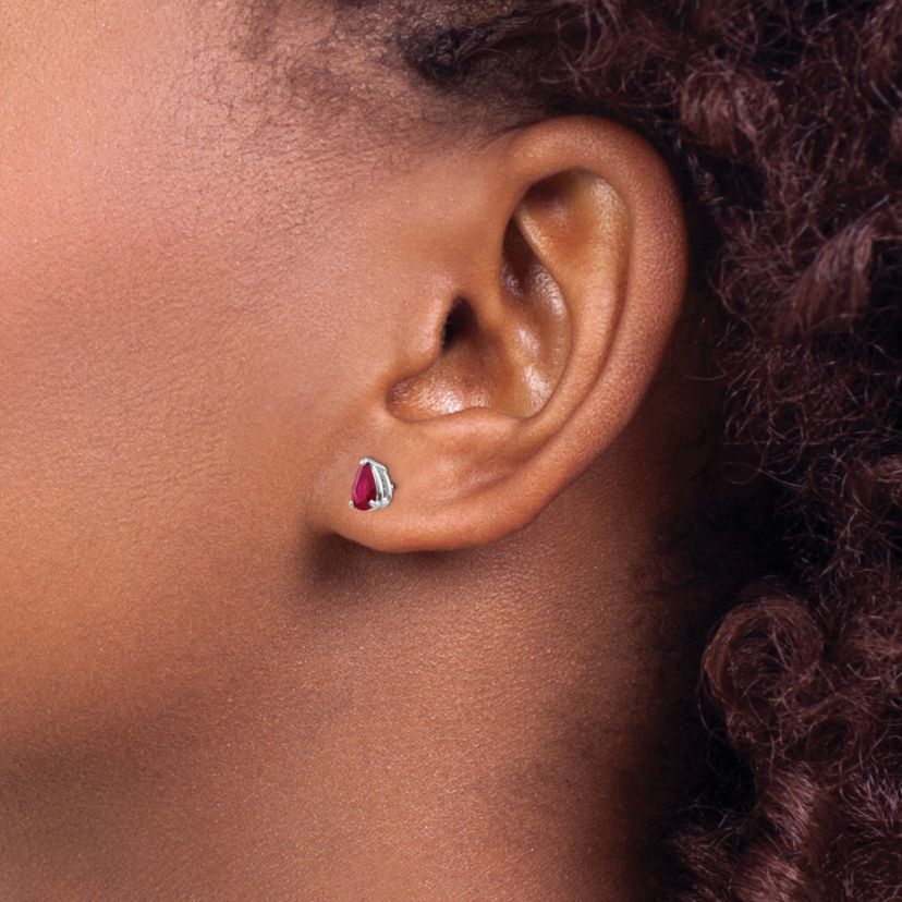 1.04 ct. t.w. Ruby Earrings in 14K White Gold