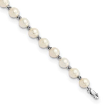 Belk & Co 14K White Gold 6-7mm White Semi-round Freshwater Cultured Pearl Bracelet -  5400058XF155725