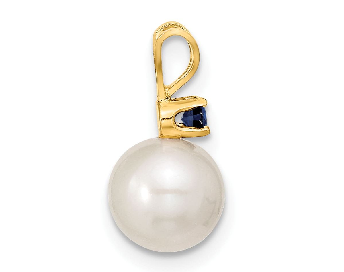 14K White Gold 7-8mm Pearl Stud Earrings | La Perla Jewelry