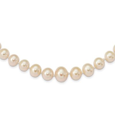 Belk & Co 14K Yellow Gold 4-8mm White Freshwater Cultured Pearl Graduated Necklace