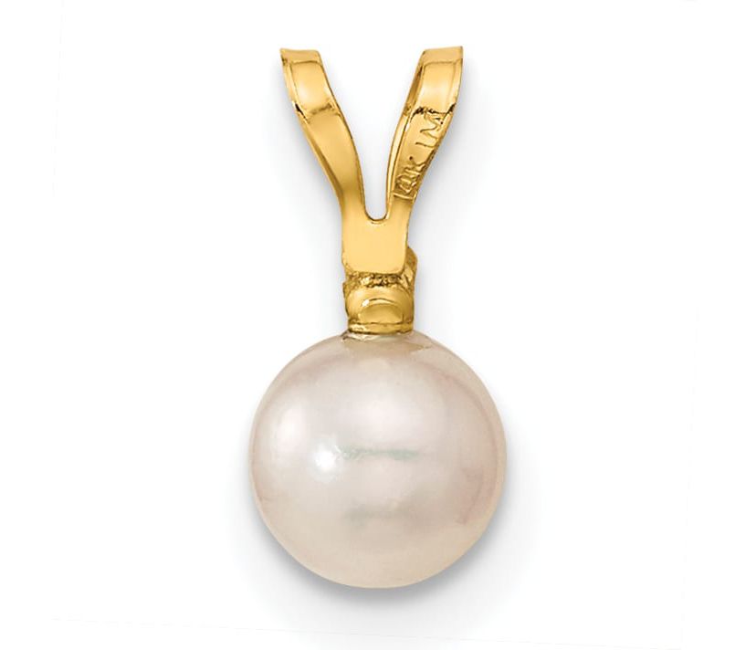 0.03 ct. t.w. Diamonds and 5-6mm Saltwater Akoya Cultured Pearl Earring and Pendant Set in 14K Yellow Gold