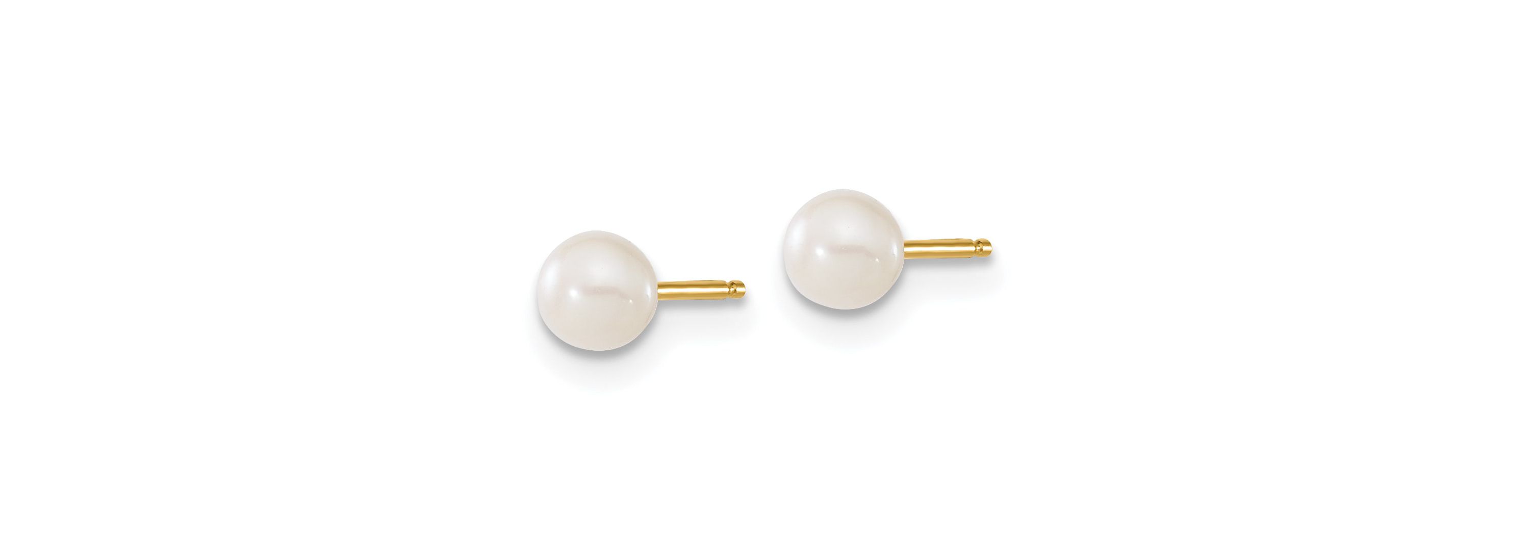 14K Yellow Gold Childrens 4-5mm White Freshwater Cultured Pearl Pendant and Earring Set