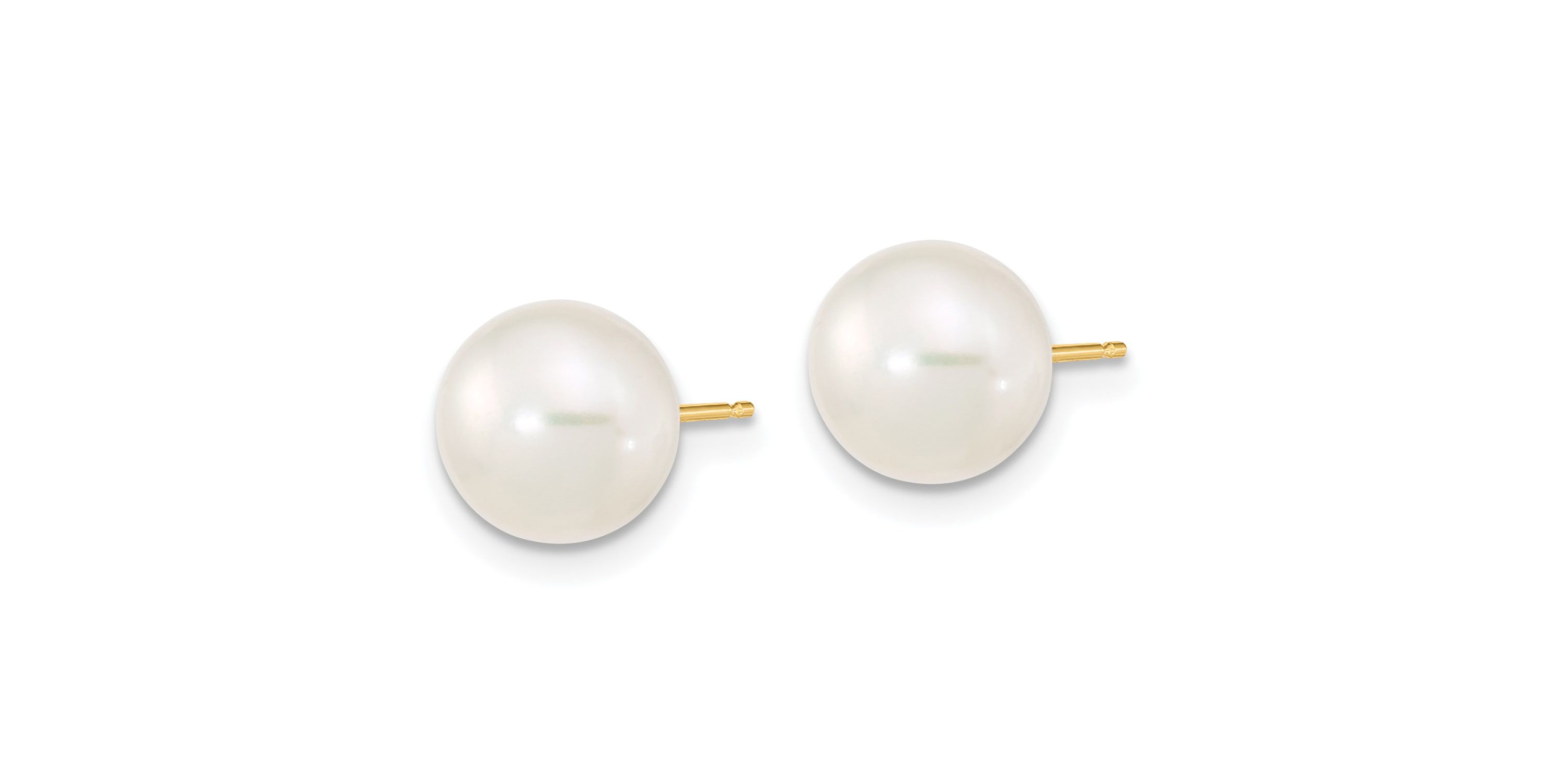 14K Yellow Gold 8-9mm Near Round Freshwater Cultured Pearl Earring with 1-inch Ext. Bracelet with 2-inch Ext. Necklace Set