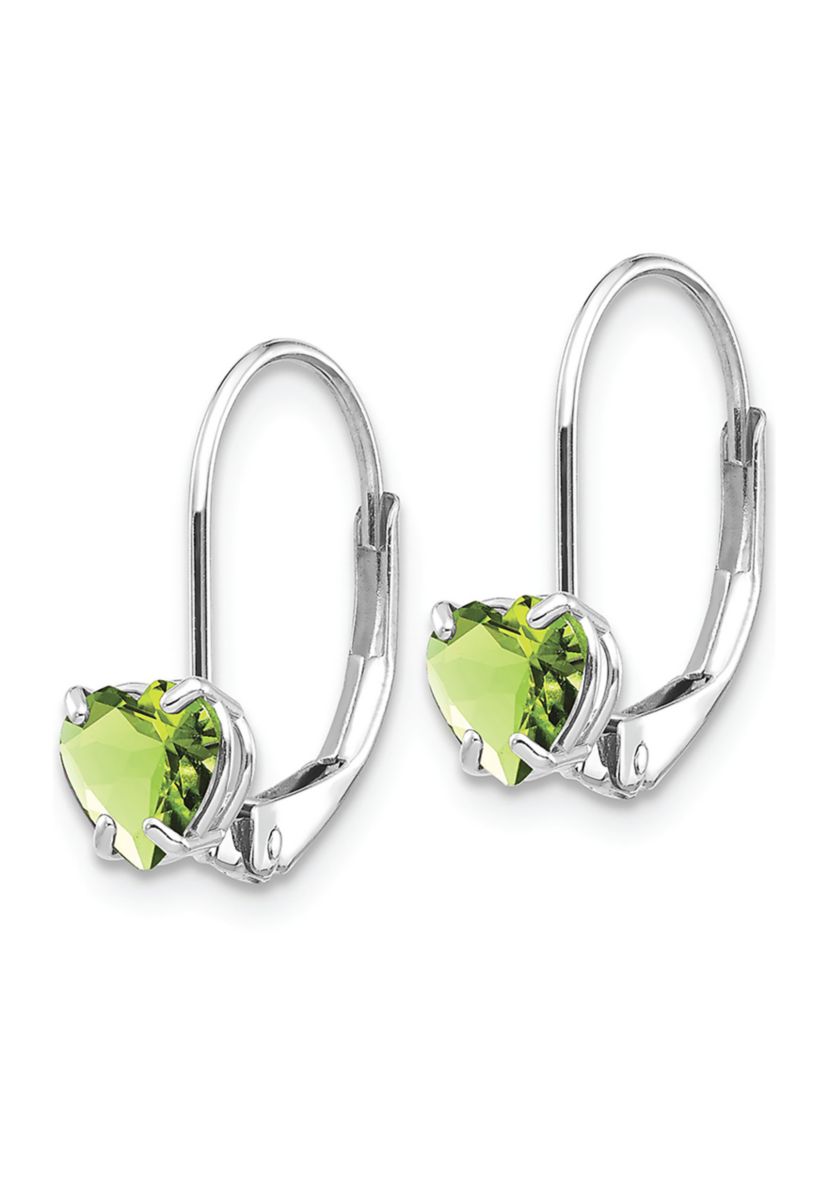 3/4 ct. t.w. Citrine 5mm Heart Leverback Earrings in 14K Gold