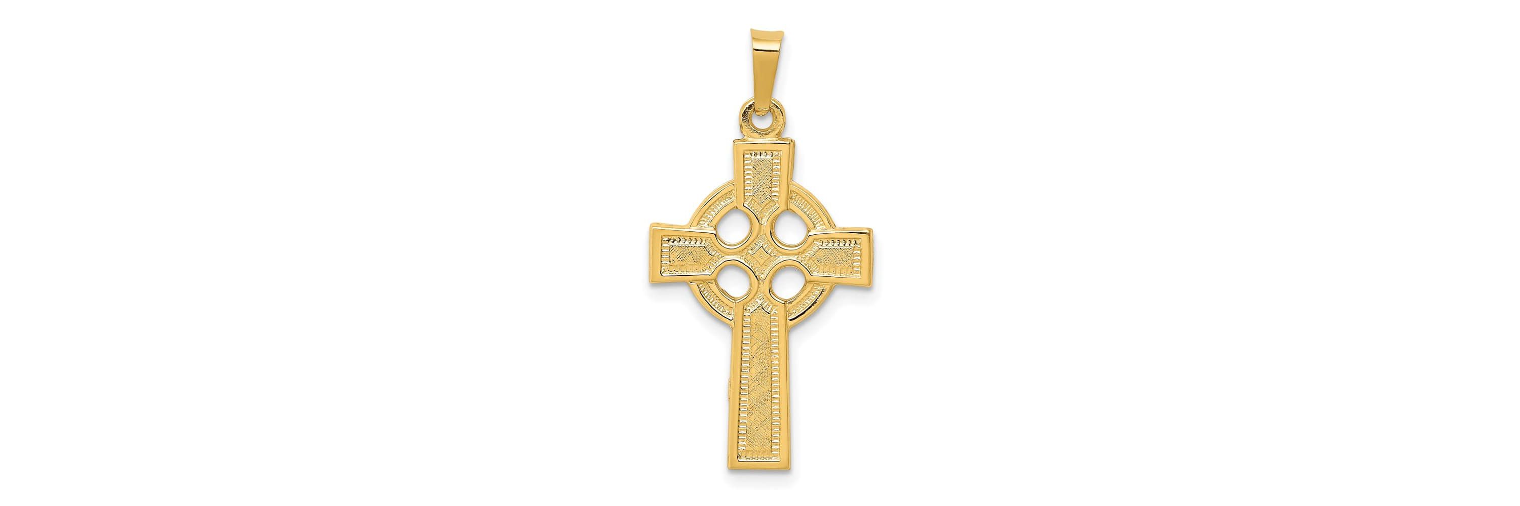 14K Yellow Gold Celtic Cross Charm