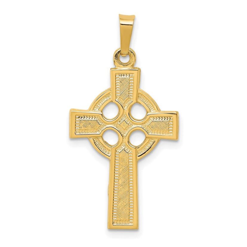 14K Yellow Gold Celtic Cross Charm