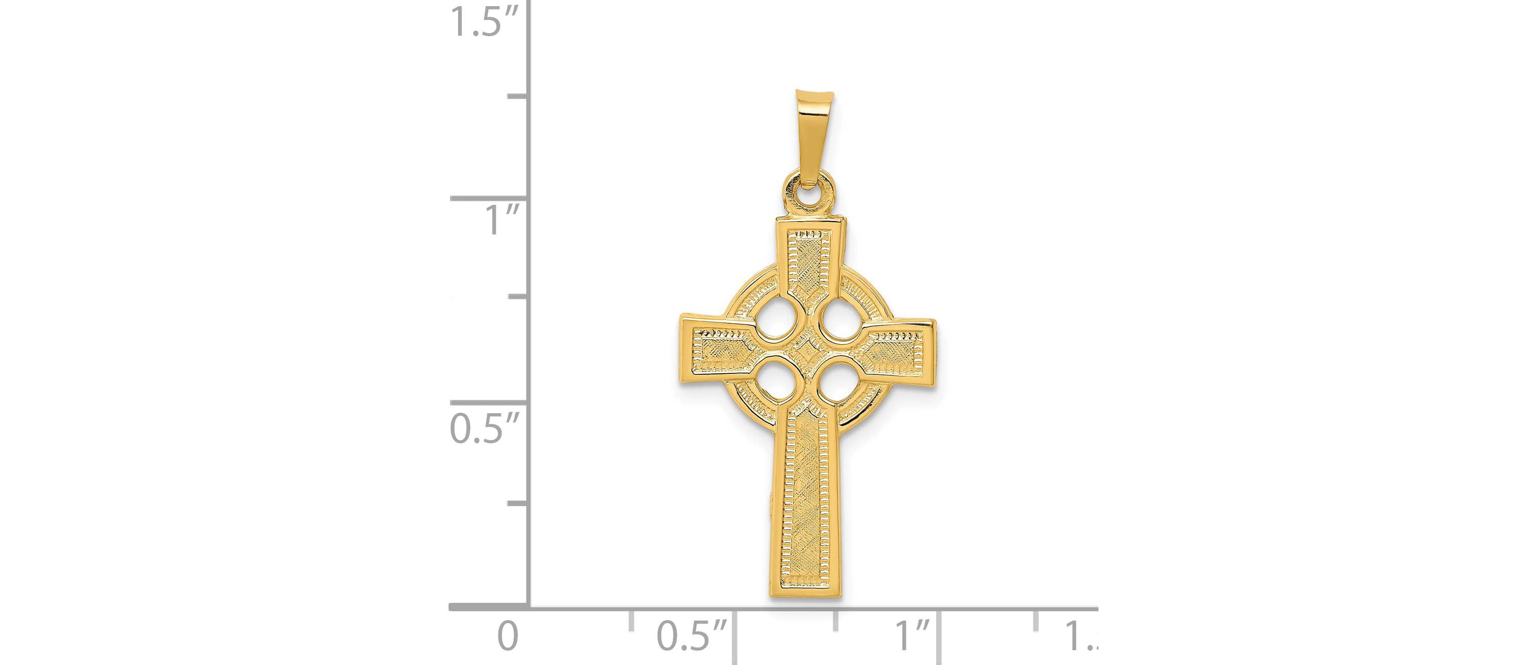 14K Yellow Gold Celtic Cross Charm