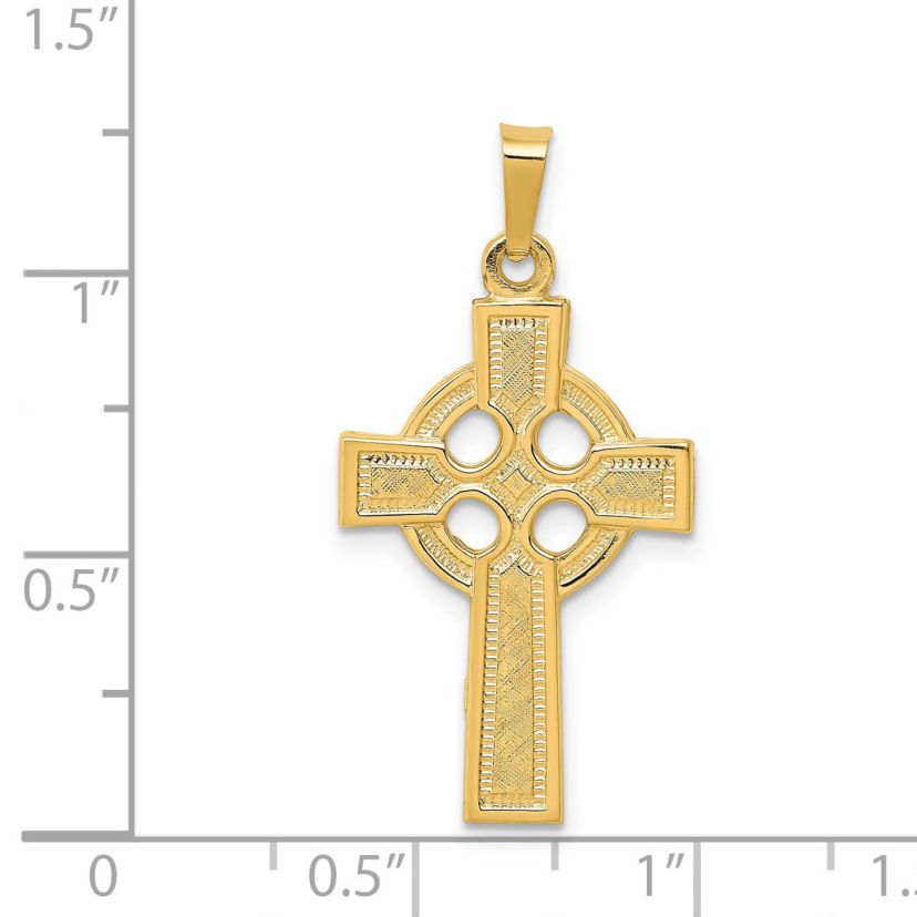 14K Yellow Gold Celtic Cross Charm