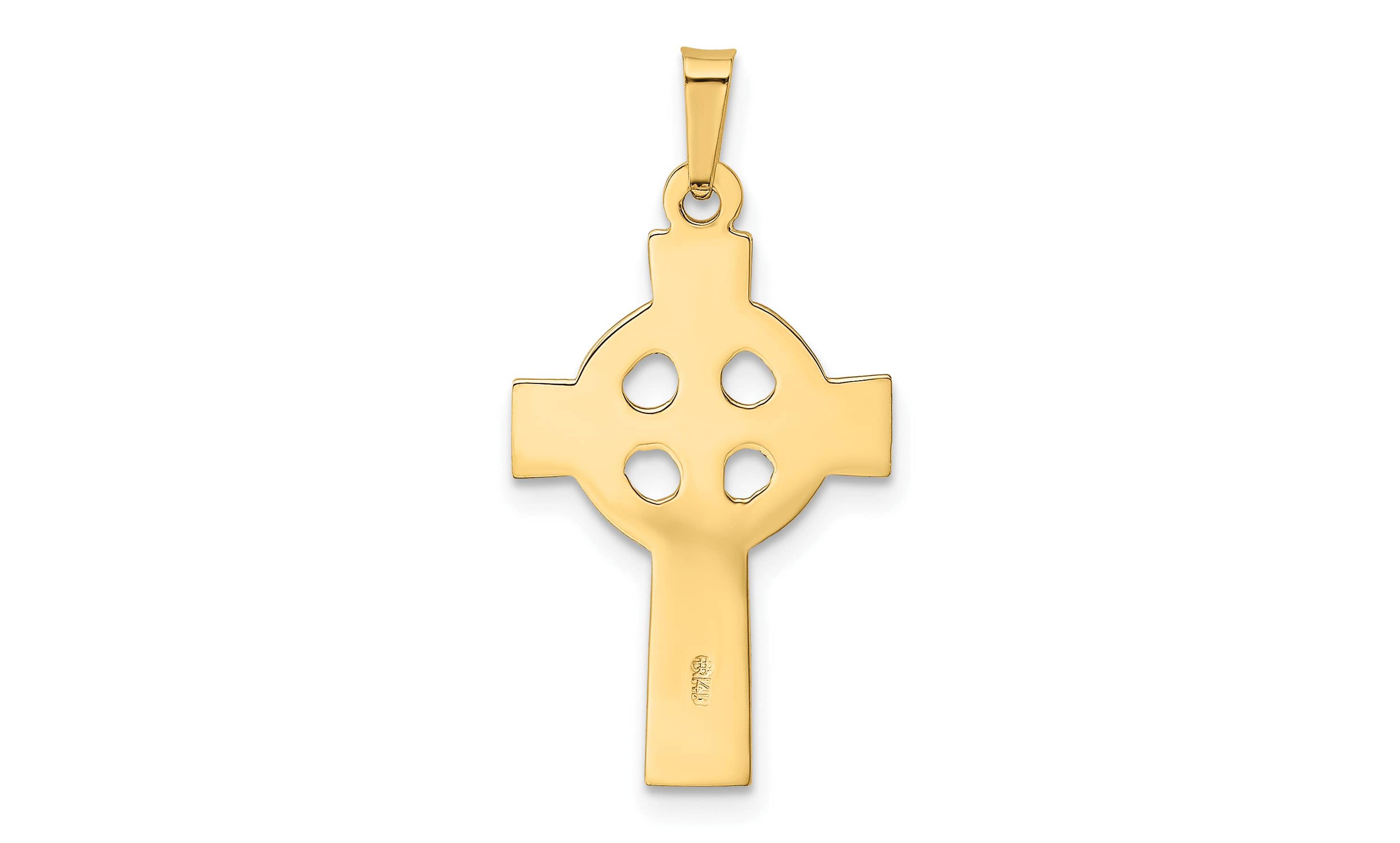 14K Yellow Gold Celtic Cross Charm