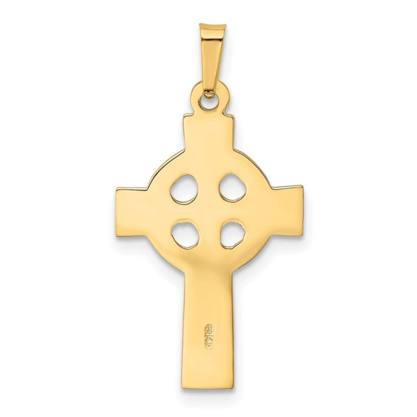 14K Yellow Gold Celtic Cross Charm