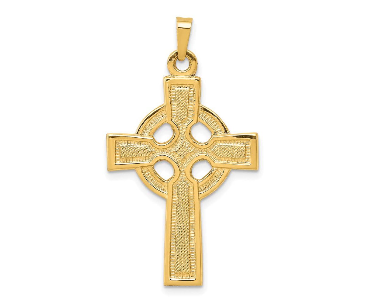 14K Yellow Gold Celtic Cross Charm