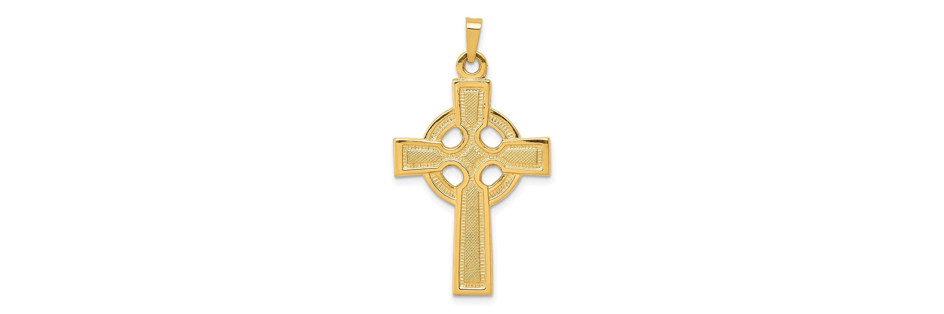 14K Yellow Gold Celtic Cross Charm