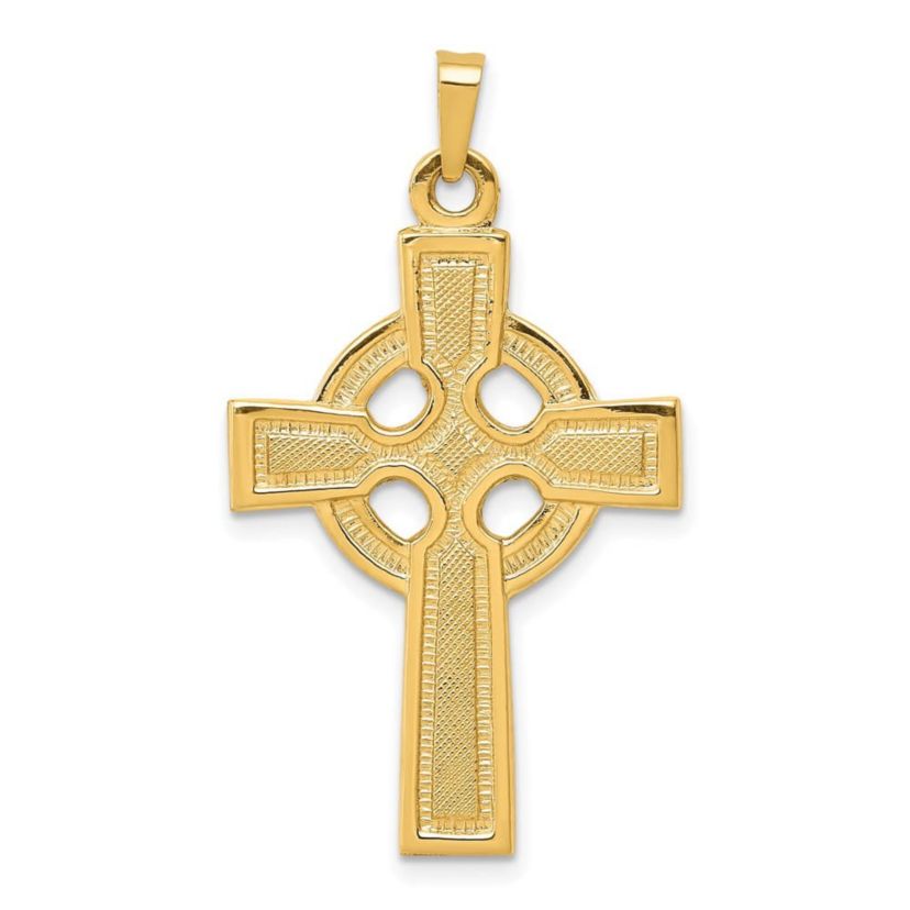14K Yellow Gold Celtic Cross Charm