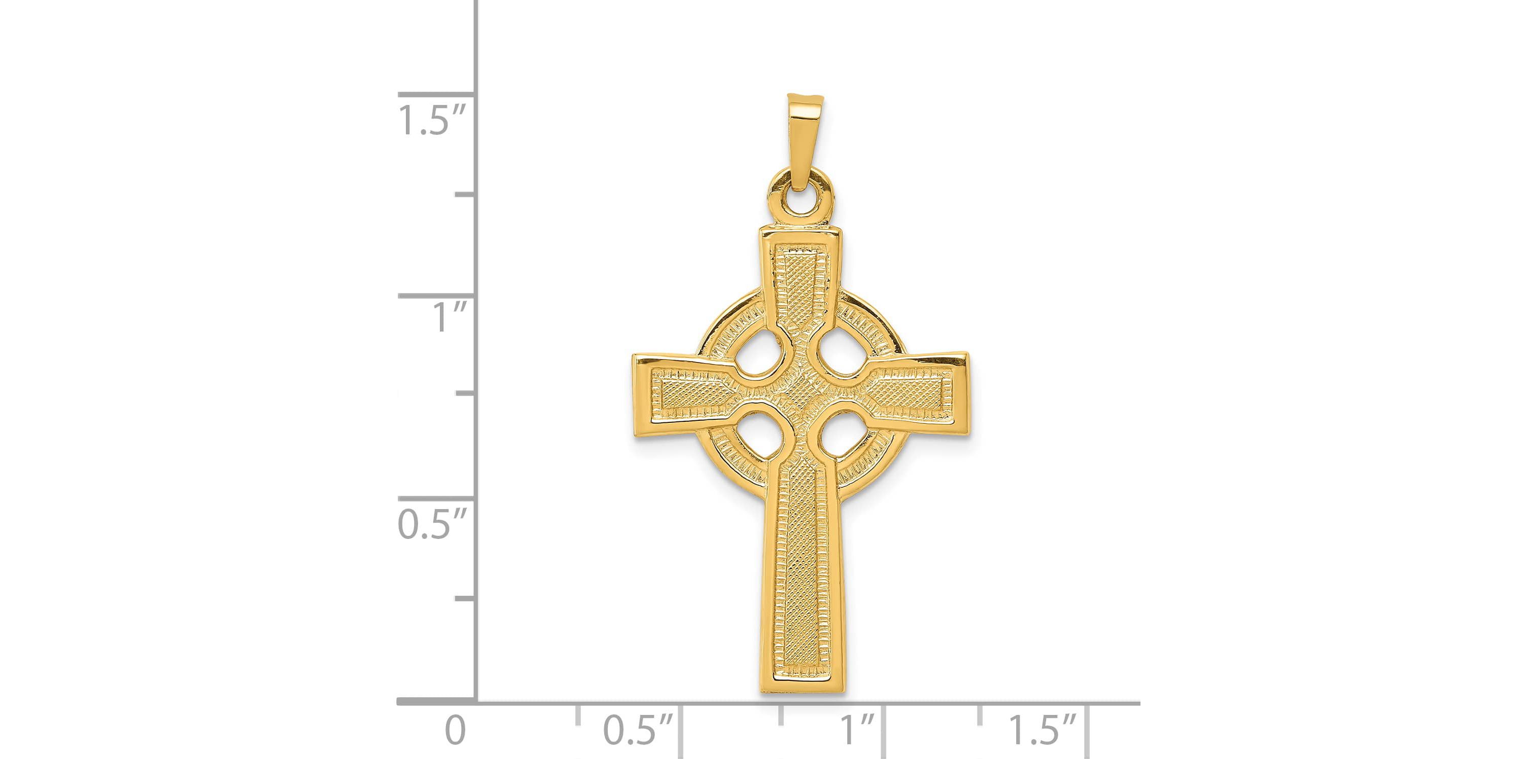 14K Yellow Gold Celtic Cross Charm