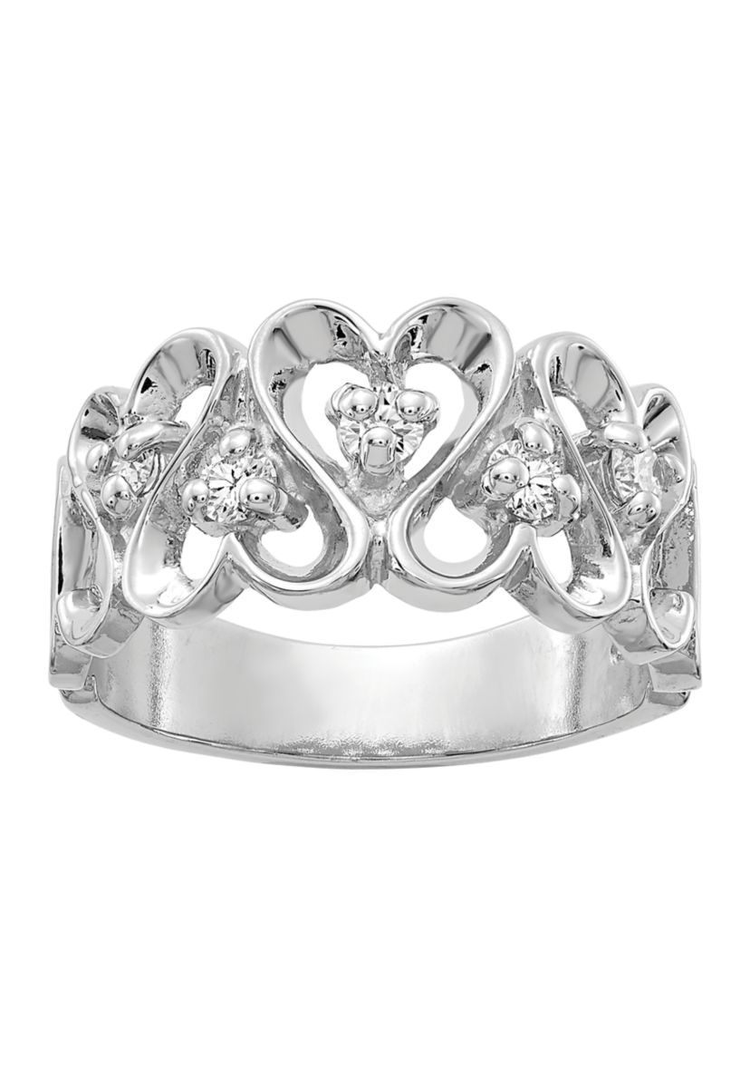1/3 ct. t.w. Diamond Heart Ring in 14K White Gold