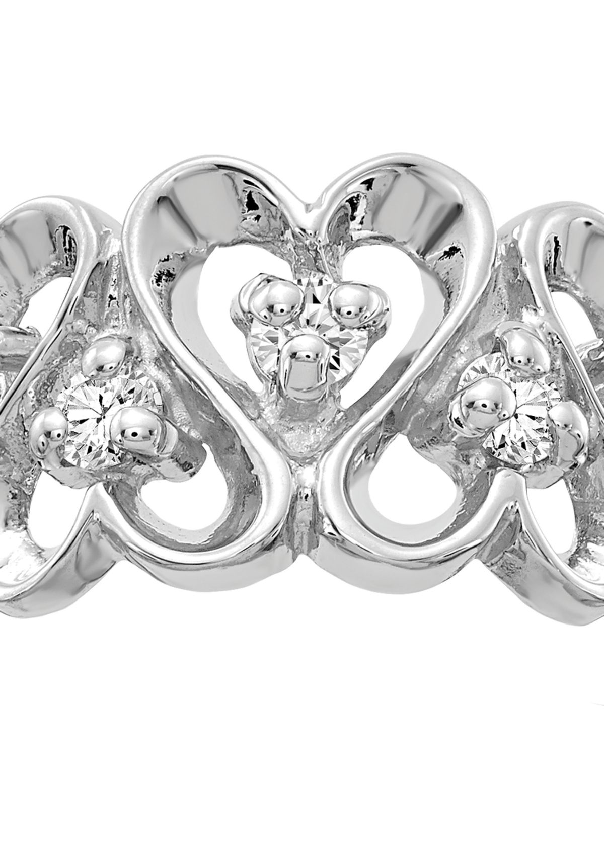 1/3 ct. t.w. Diamond Heart Ring in 14K White Gold