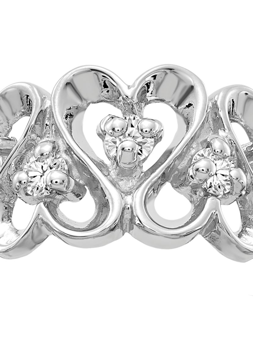 1/3 ct. t.w. Diamond Heart Ring in 14K White Gold