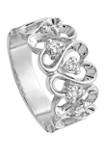 1/3 ct. t.w. Diamond Heart Ring in 14K White Gold