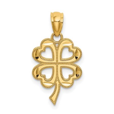 Belk  Co 14K Yellow Gold Four Leaf Clover Pendant