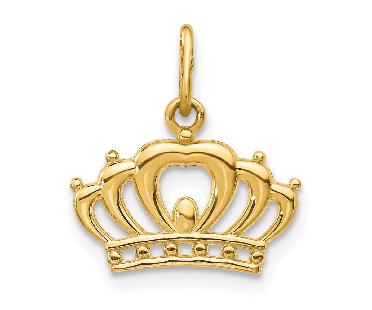 14K Yellow Gold Crown Charm